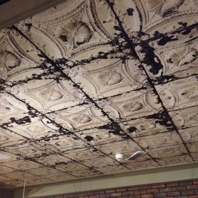 Installing Design New York Wallpaper On Ceiling, Liverpool Street